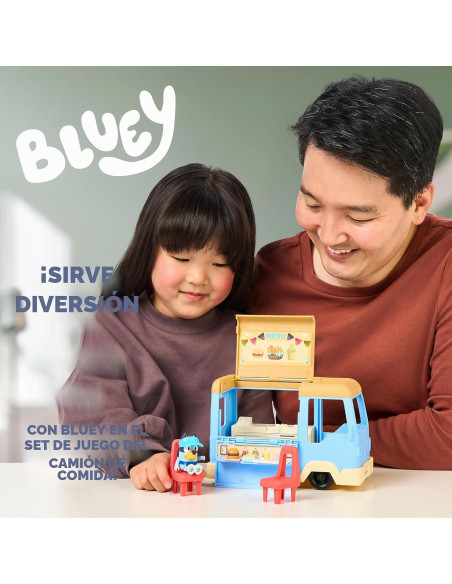 Bluey El Set de Juego Camión de Comida transformable transforma en cafetería con Zona de Comedor