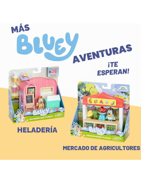 Bluey El Set de Juego Camión de Comida transformable transforma en cafetería con Zona de Comedor