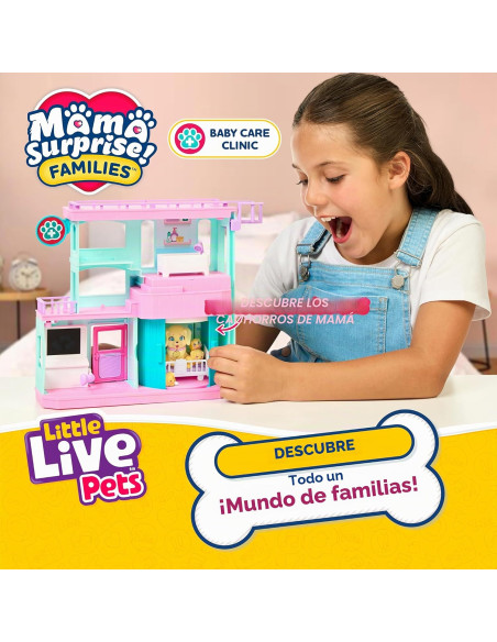 Pack Clínica para bebés Familias sorpresa Little Live Pets | Descubre 3 cachorros de retriever 