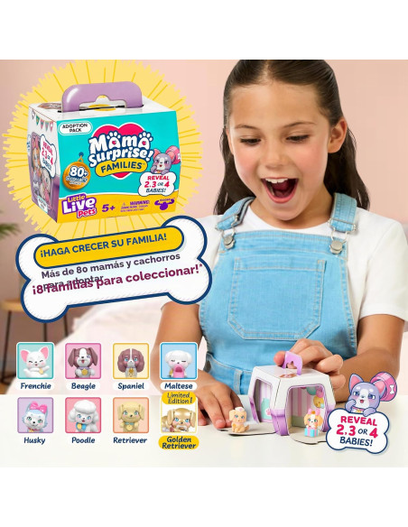 Pack Clínica para bebés Familias sorpresa Little Live Pets | Descubre 3 cachorros de retriever 