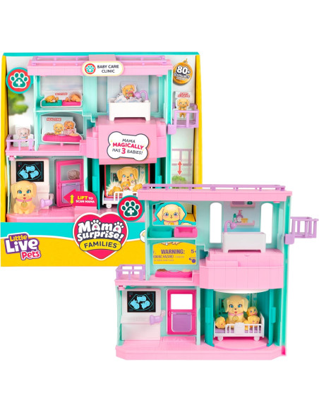 Pack Clínica para bebés Familias sorpresa Little Live Pets | Descubre 3 cachorros de retriever 