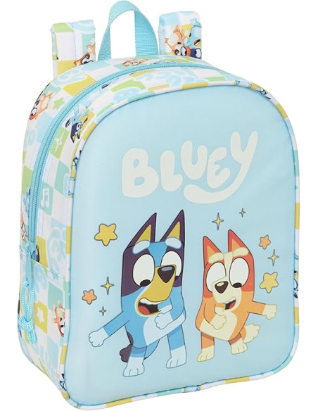BLUEY READY - Mochila Escolar, Adaptable a Carro, Ideal para Guardería, 22x10x27 cm