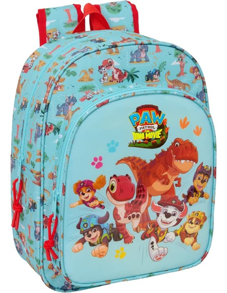 PAW PATROL DINO RESCUE - Mochila Escolar Infantil Animada, Adaptable a Carro, 26x11x34 cm