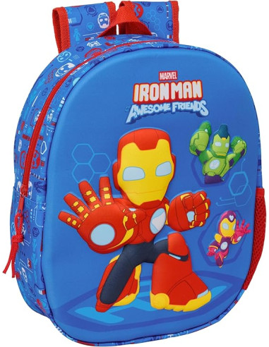 IRON MAN - Mochila Escolar, con Diseño 3D,...