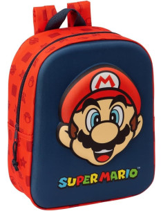 SUPER MARIO 3D - Mochila de Guardería 3D, Fácil Limpieza,...