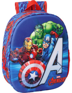 AVENGERS 3D - Mochila Escolar, con Diseño 3D, Adaptable a...