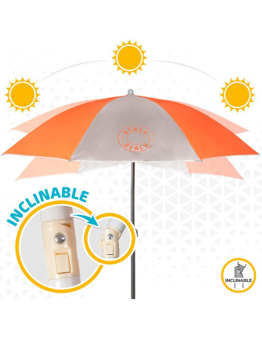 Aktive 62108 - Sombrilla de playa, Ø180 cm,...