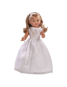 Muñeca de comunión rubia 50cm vestido blanco