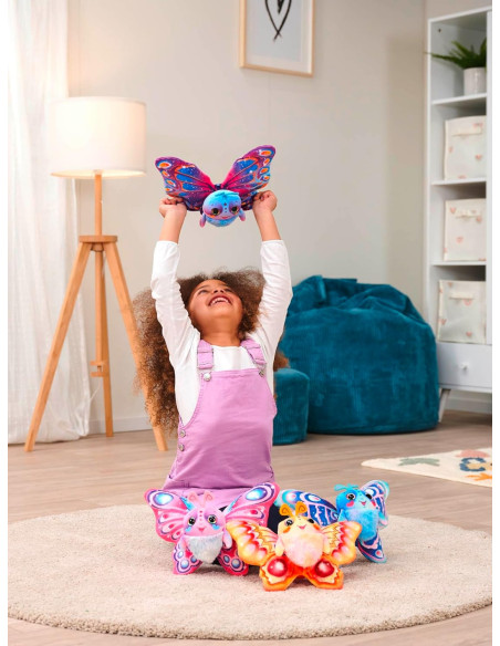 Fluffyfly Peluche Mariposa Inflable 30 cm. Efecto Sorpresa con Confeti.