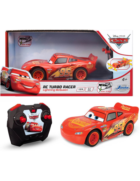 Coche Radio Control Cars Rayo Mcqueen Turbo Racer 1:24. con Carga USB