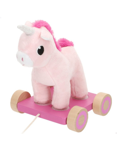 Arrastre madera & peluche unicornio +18m
