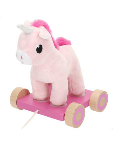 Arrastre madera & peluche unicornio +18m