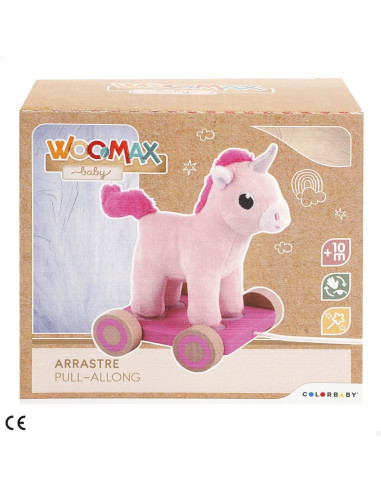 Arrastre madera & peluche unicornio +18m