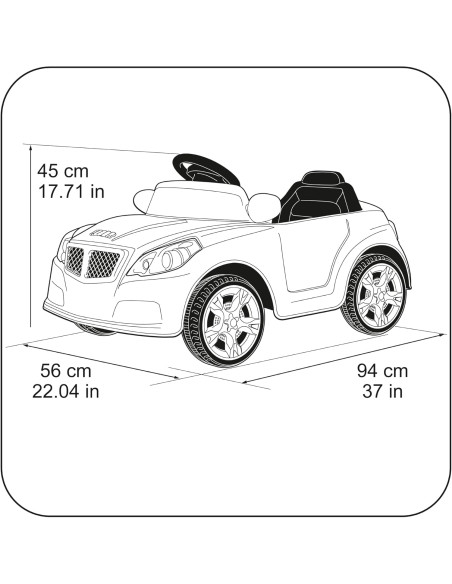 FEBER - Twinkle Car R/C, Coche Eléctrico con Radio Control, Batería de 12V  LT Rojo