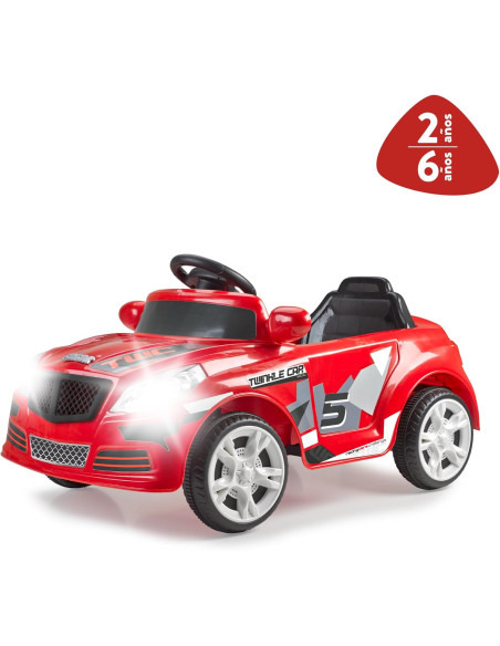 FEBER - Twinkle Car R/C, Coche Eléctrico con Radio Control, Batería de 12V  LT Rojo