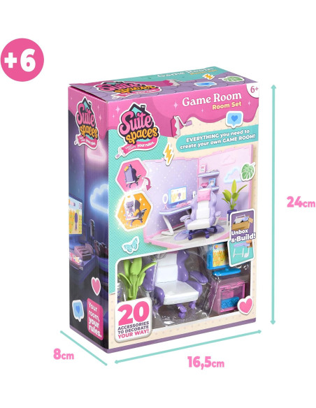 Suite Spaces Diseña tu Sala Gamer, Set DIY Modular Personalizable con Muebles y Accesorios