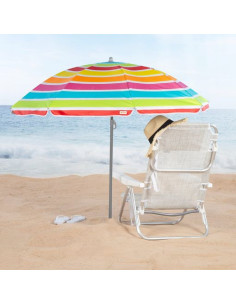 Sombrilla De Playa Poliéster 180 Cm - Aktive. Rayas... 2