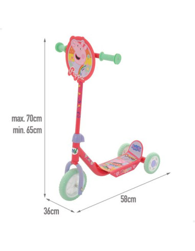 Peppa Pig - Patinete 3 Ruedas Escudo Delantero...