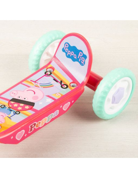 Peppa Pig - Patinete 3 Ruedas Escudo Delantero 58x36x65-70 Cm Máx. 20 Kg +2 Años