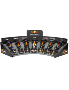 Burago - Set 7 Coches F1 Red Bull 1:43 Con Expositor