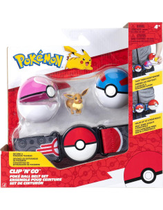 Pokémon Eevee Clip ´N´ Go Belt Set - Figura de Batalla de...