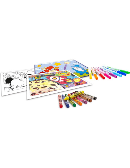 CRAYOLA - Stencil Fun Set, Plantillas y Colorear con rotuladores y Ceras