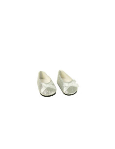 Zapatos Plateados de Purpurina Muñeca 40 cm