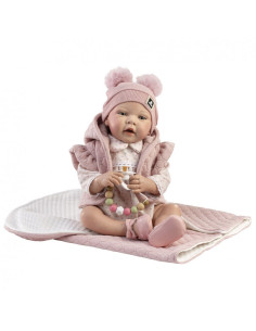 Muñeca Reborn Luna 46 cm Vestido con Chaleco rosa con...