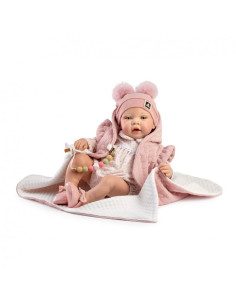 Muñeca Reborn Luna 46 cm Vestido con Chaleco rosa con... 2