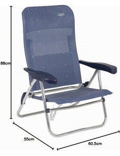 Crespo - Silla de Playa AL-205-M - Azul Marino - Aluminio... 2