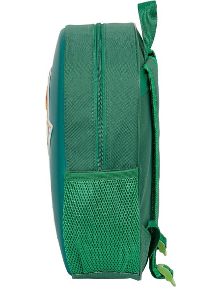 Real Betis Balompie - Mochila Escolar, con Diseño 3D, Adaptable a Carro, 27x10x33 cm