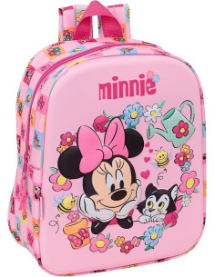 MINNIE MOUSE - Mochila de Guardería 3D, Fácil Limpieza,...