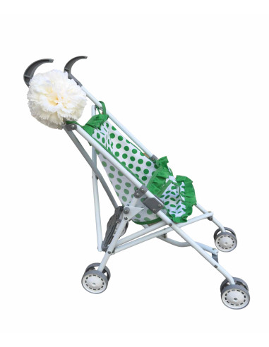 Carrito para muñeca Flamenchita lunares Verdes...
