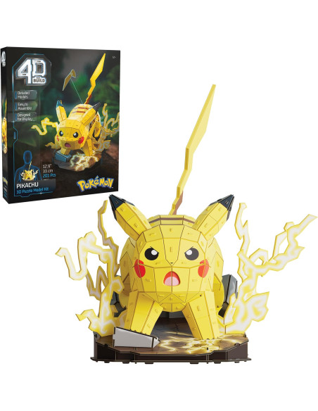 Puzz4d - Maqueta Pikachu de 201 Piezas - Puzzle 3D Pokemon Pikachu de 33 cm