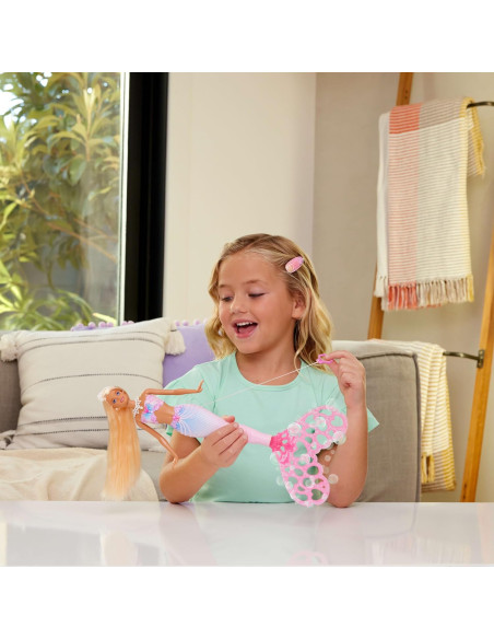 Barbie Bubble Sparkle Mermaid, muñeca con solución y función de Hacer Burbujas