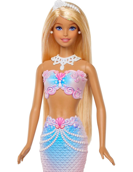 Barbie Bubble Sparkle Mermaid, muñeca con solución y función de Hacer Burbujas