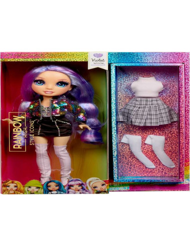 RAINBOW HIGH Style Icons Violet - Muñeca de 28...