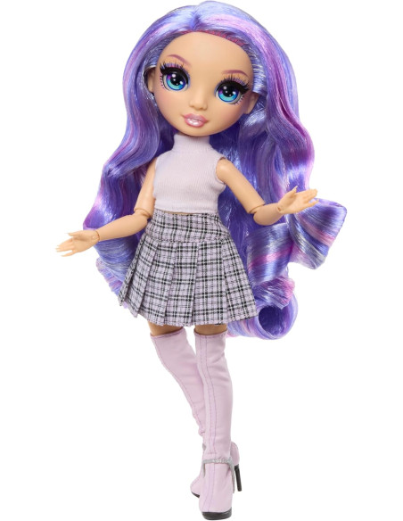 RAINBOW HIGH Style Icons Violet - Muñeca de 28 cm con Pelo Largo Que se Puede Cepillar