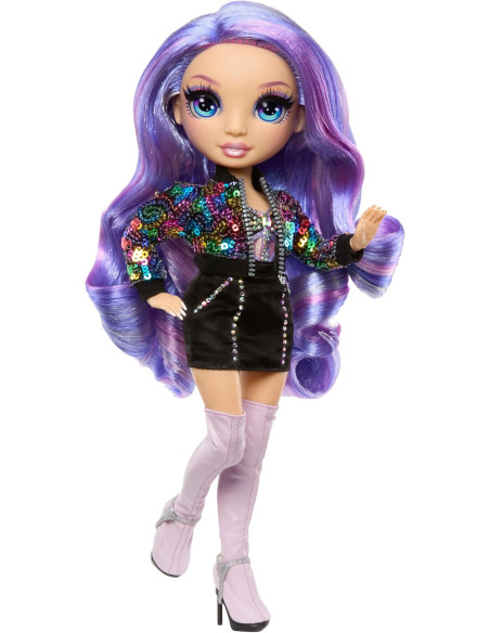 RAINBOW HIGH Style Icons Violet - Muñeca de 28 cm con Pelo Largo Que se Puede Cepillar