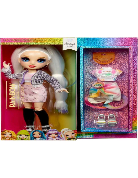Rainbow High Style Icons Amaya - Muñeca de Moda de 28 cm con Pelo Largo que se puede Cepillar
