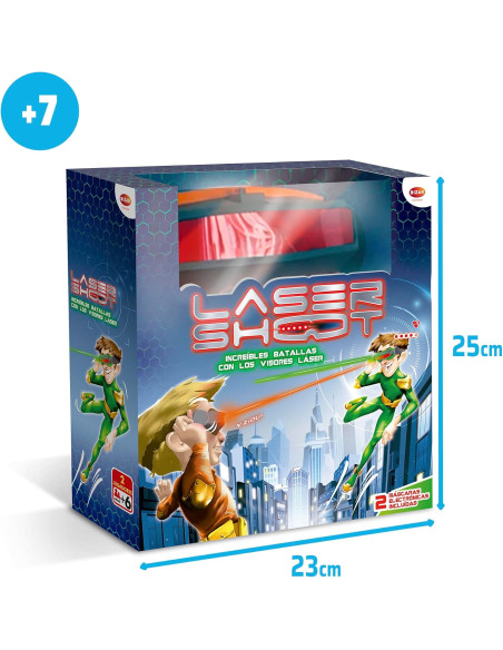 Laser Shoot, Juego de Batalla Visión Láser con 2 Máscaras Interactivas, 5 Vidas por Jugador