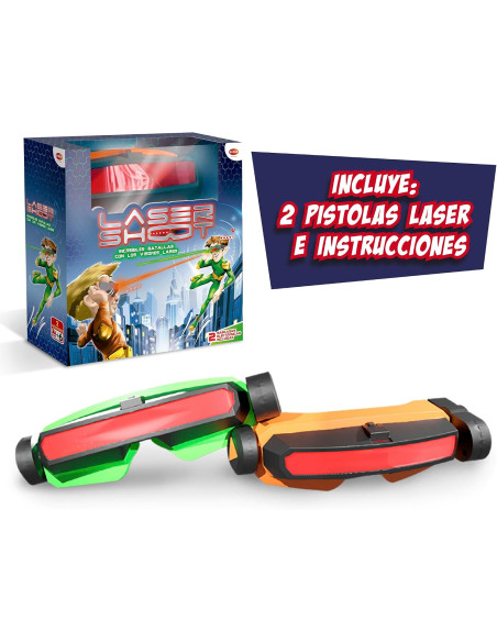 Laser Shoot, Juego de Batalla Visión Láser con 2 Máscaras Interactivas, 5 Vidas por Jugador