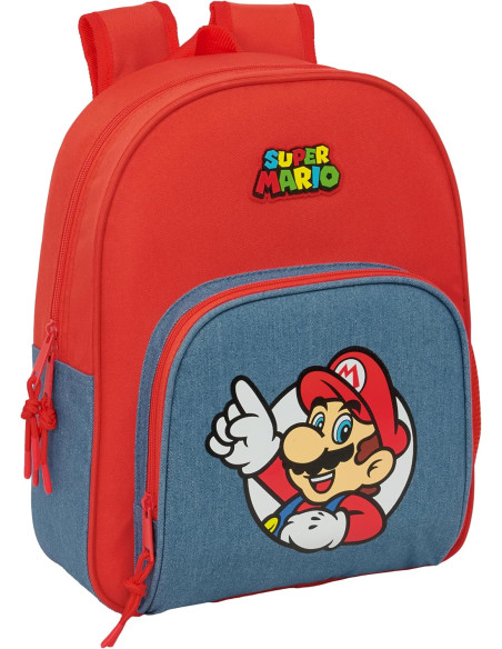 SUPER MARIO - Mochila Infantil, Calidad y Resistencia, 28x10x34 cm