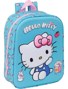 HELLO KITTY - Mochila de Guardería 3D, Fácil Limpieza,...