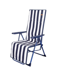 Silla tumbona plegable 5 posiciones rayas marineras