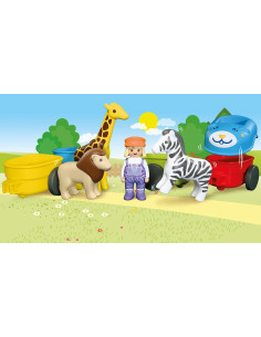 PLAYMOBIL | Junior | Tren de Animales | Tren Colorido con... 2