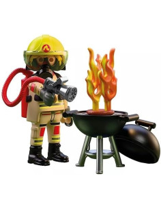 Playmobil Bombero con Foco de Incendio 72149 2