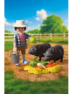 PLAYMOBIL Country Granjero con Cerdito Panzón 72171 2