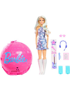 Barbie Team Roll and Reveal Muñeca Estrella del Pop y...