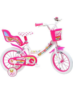 Bicicleta de unicornio de 14 " para niñas, con cesta y...